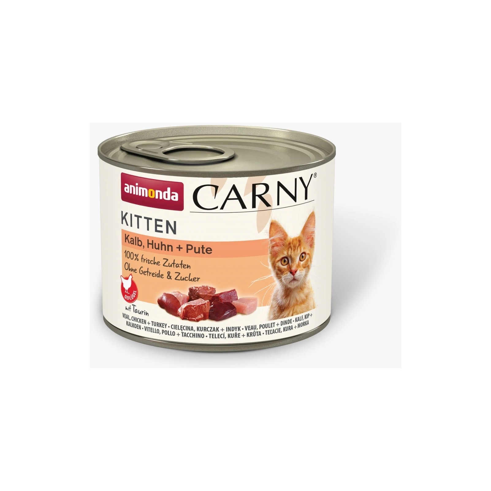 Animonda CARNY® cat Kitten teľacie, kuracie mäso a morka bal. 12 x 200 g konzerva